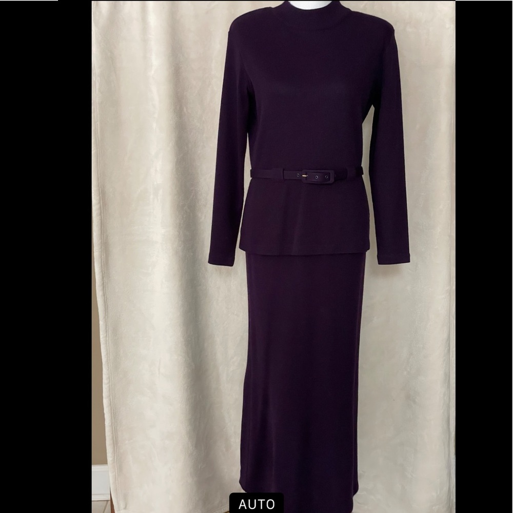 Liz Claiborne Vintage Sweater Dress Plum Size S